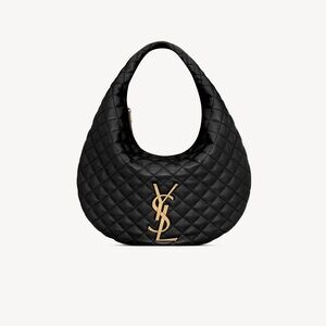 NEW Yves Saint Laurent Black ICARE Hobo in Quilted Napa